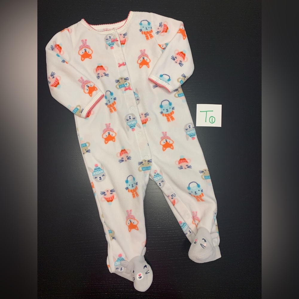 ⭐️2/$11.00⭐️ Carter's 9m Animal Print Fleece Sleeper